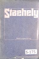 Staehely-Staehely SH500 Gear Hobbing Machine Operators Instruction Manual-SH500-01